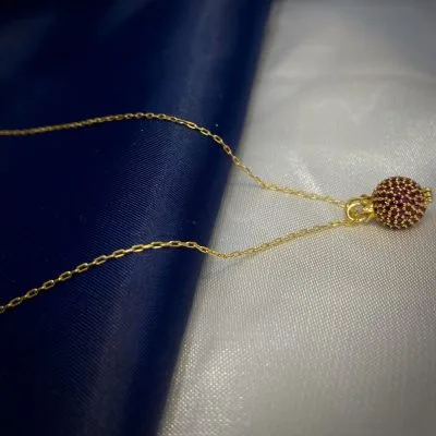 گردنی طلا نگین قرمز